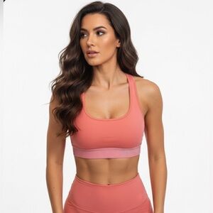 Under Armour Padded Coral & Pink Sports Bra